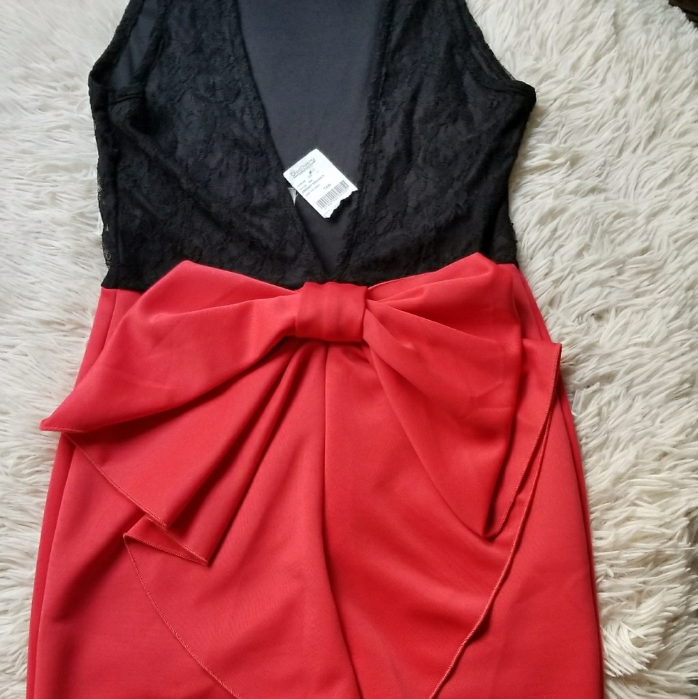 New bodycon red and black dress
